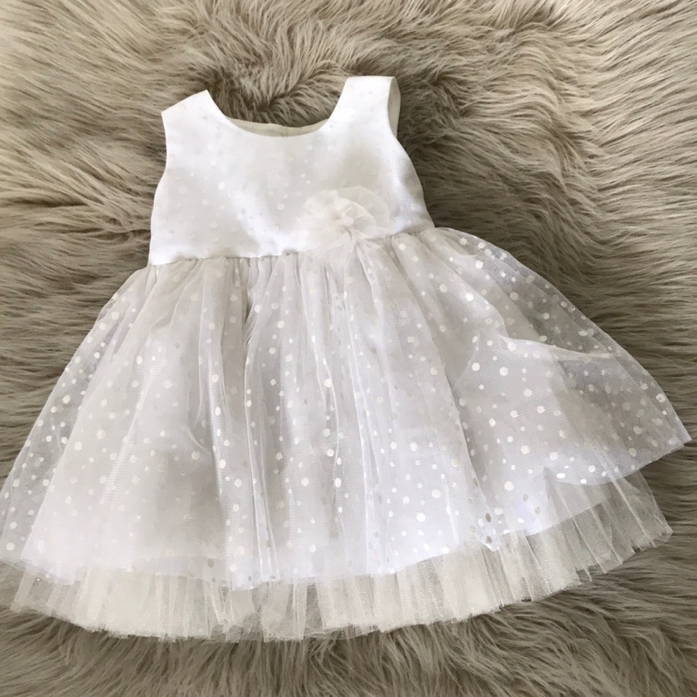 GIRLS - White Polka Dots Formal Dress